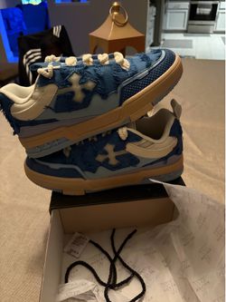 K flip cross sneakers (denim leather)