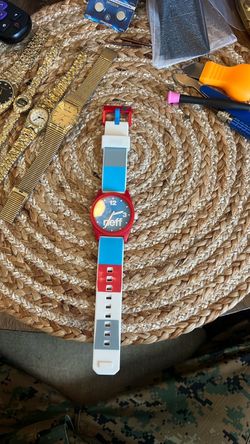 Neff Analog Watch Red Blue White