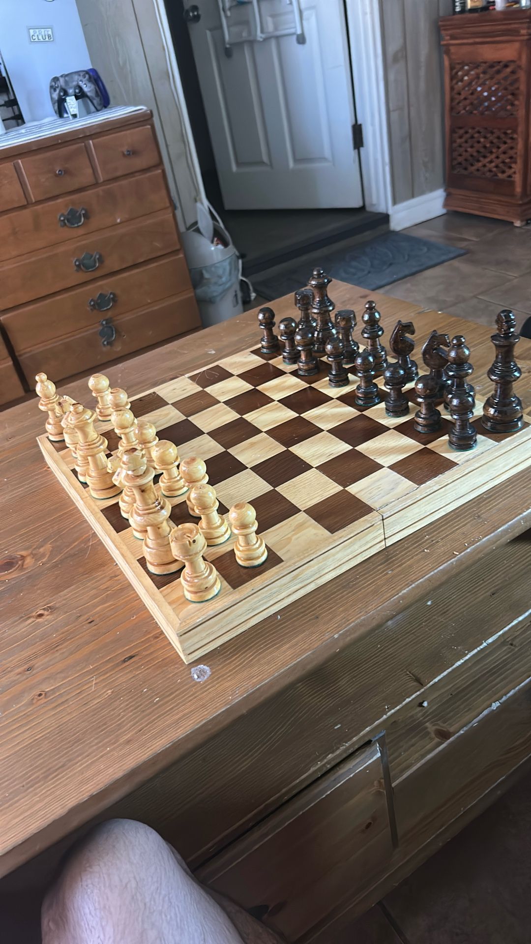 Polished Wood Chess Board