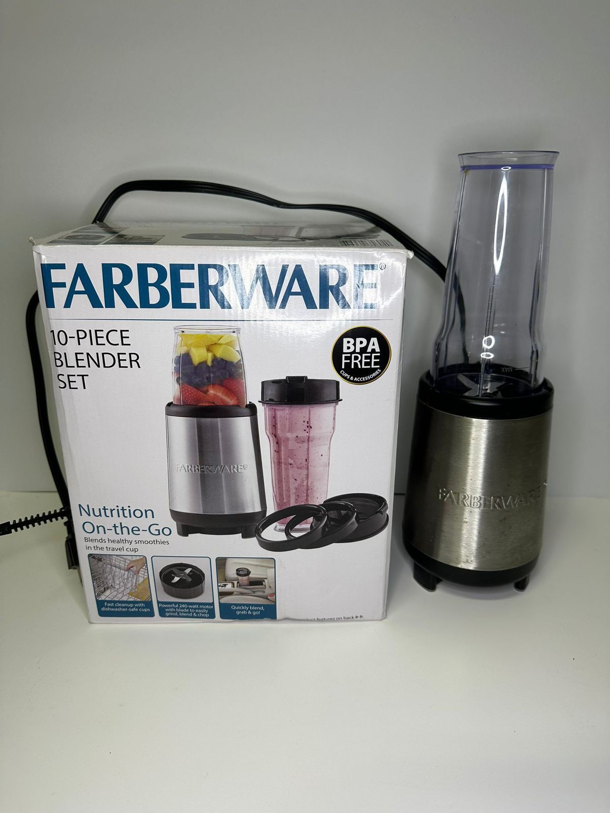 Farberware Single Server Blender 10 Piece Set (4 Cup+Accessories) Model 16260