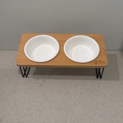 Stylish Elevated Small Dog Food Bowl! Never Used 