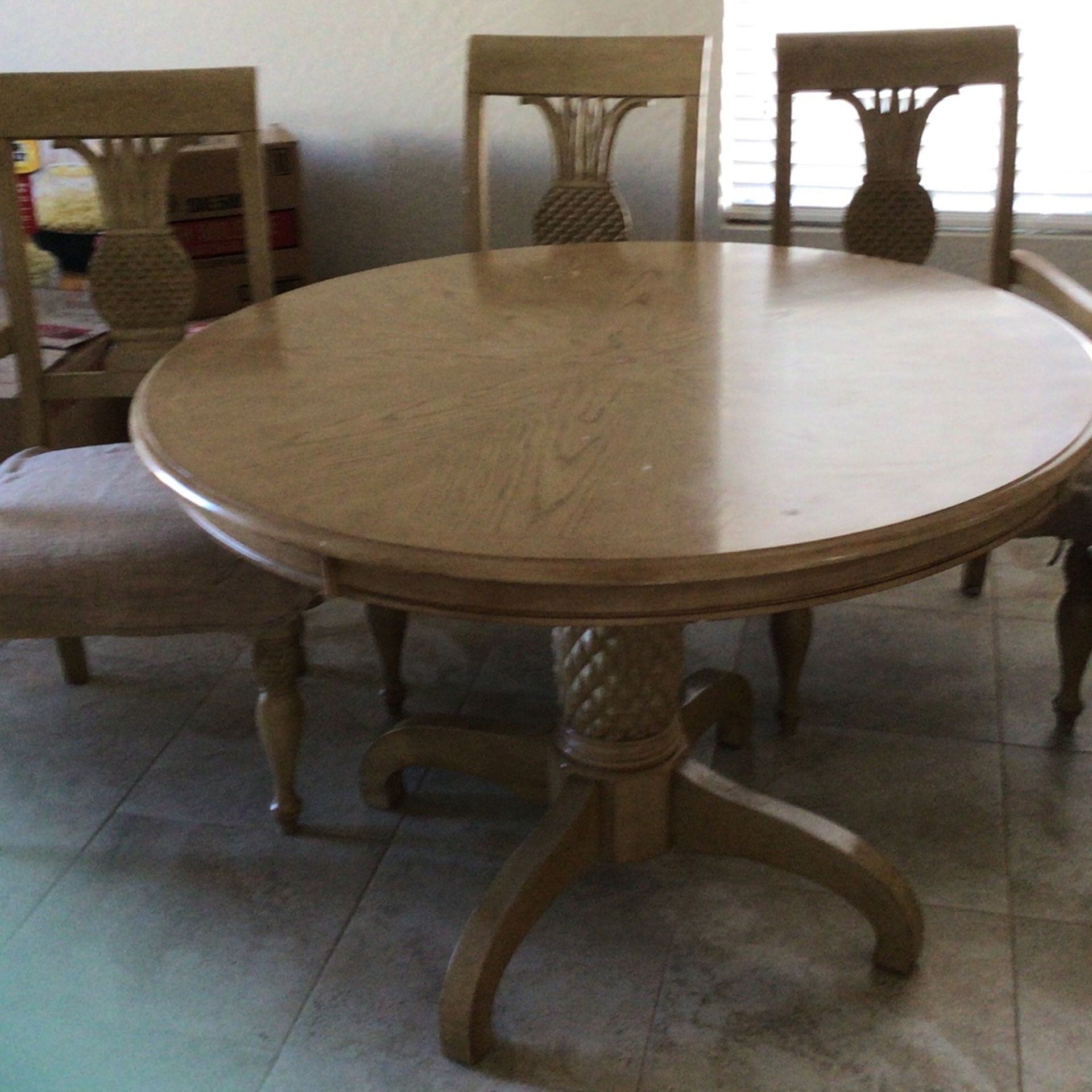Pineapple kitchen table with four chairs wood Free