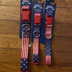 Dog Collar Youly  Large And medium USA flag colors
