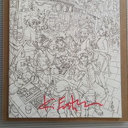 TMNT x Naruto #1 B&W Virgin Variant Signed Kevin Eastman COA LTD 600