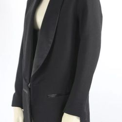 ISABEL MARANT X H&M Pour Black Wool Satin Collared Tuxedo Blazer Jacket Size 2