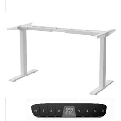 Like New Electric Adjustable Standing Desk With Wood Top