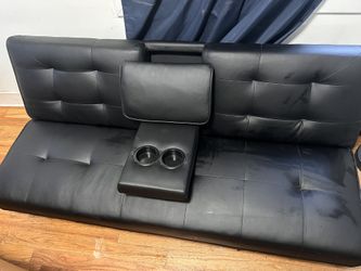 Flaymaker Futon Sofa Bed Modern Faux Leather