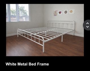 White Metal Bed Frame