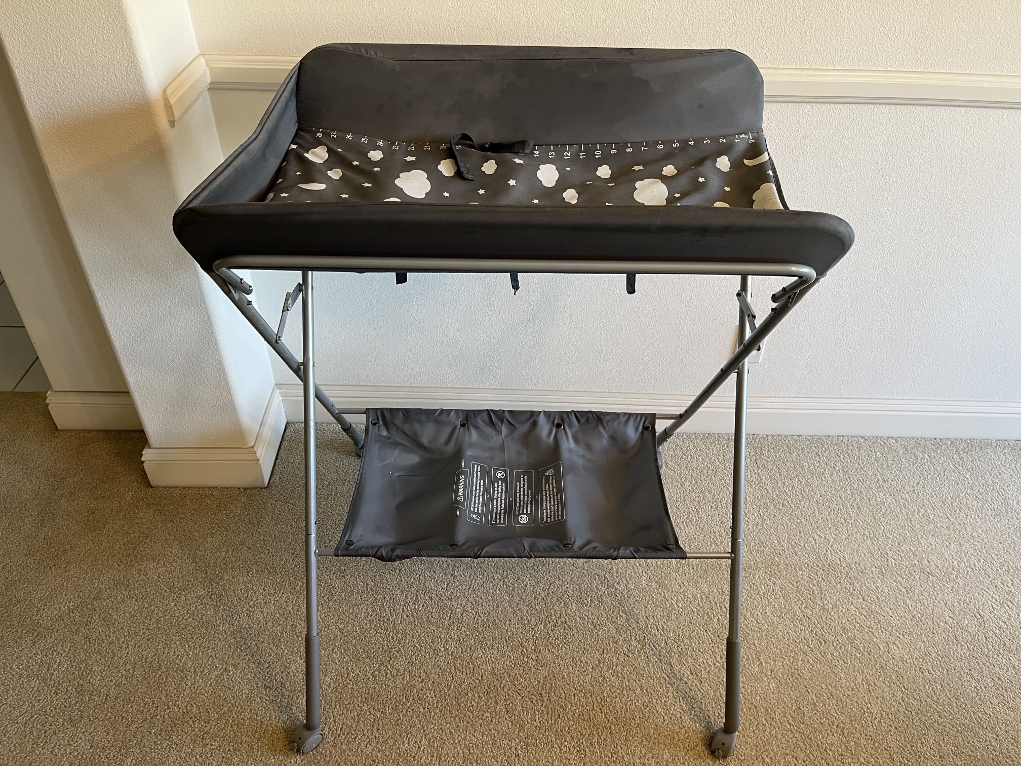 Foldable Changing Table, Adjustable Height 