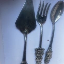 3 Piece Silver Plated Christmas Serving Set
