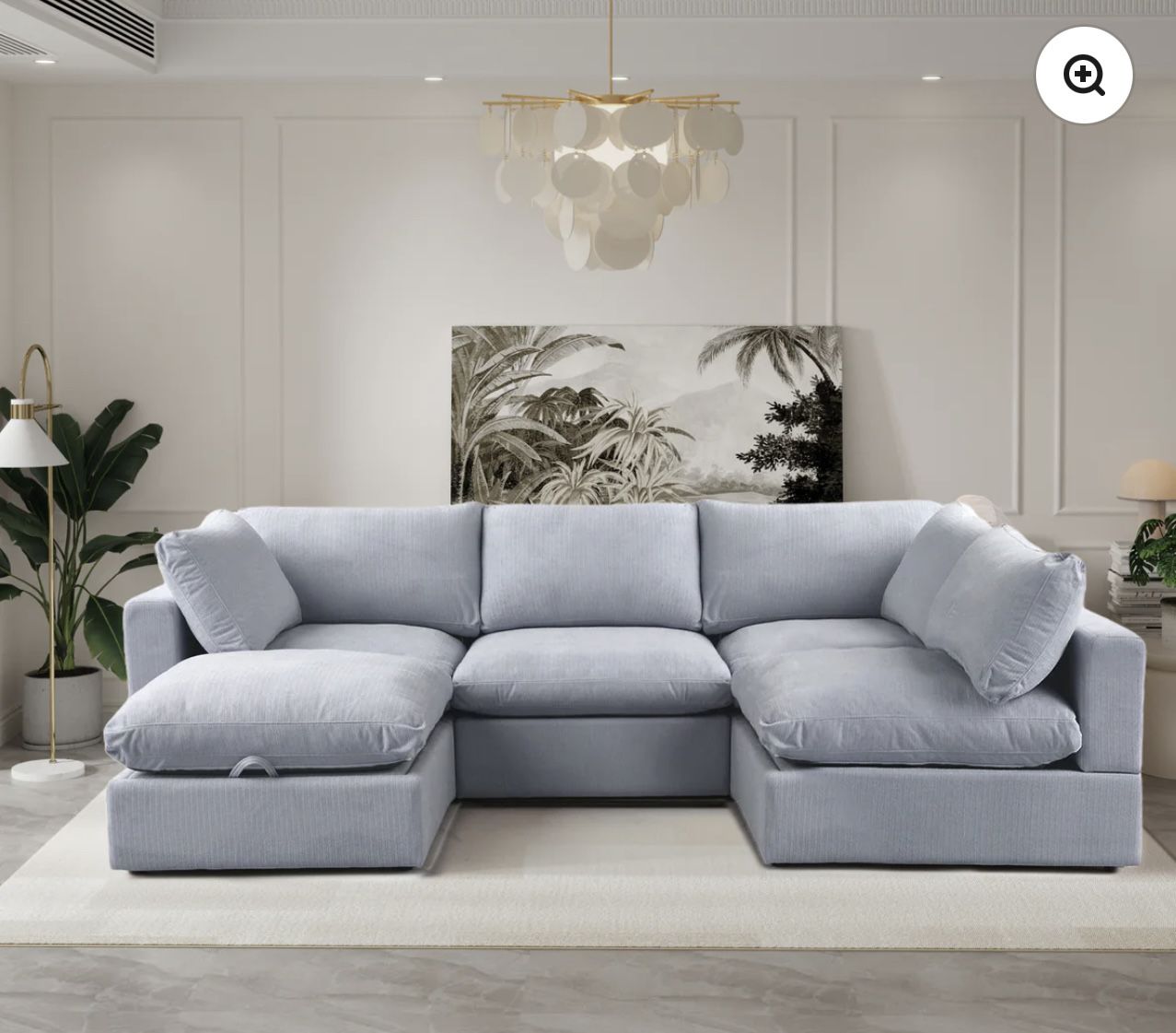 FREE DELIVERY!🚚Cloud Couch Sectional Light Grey 5 Piece Set 