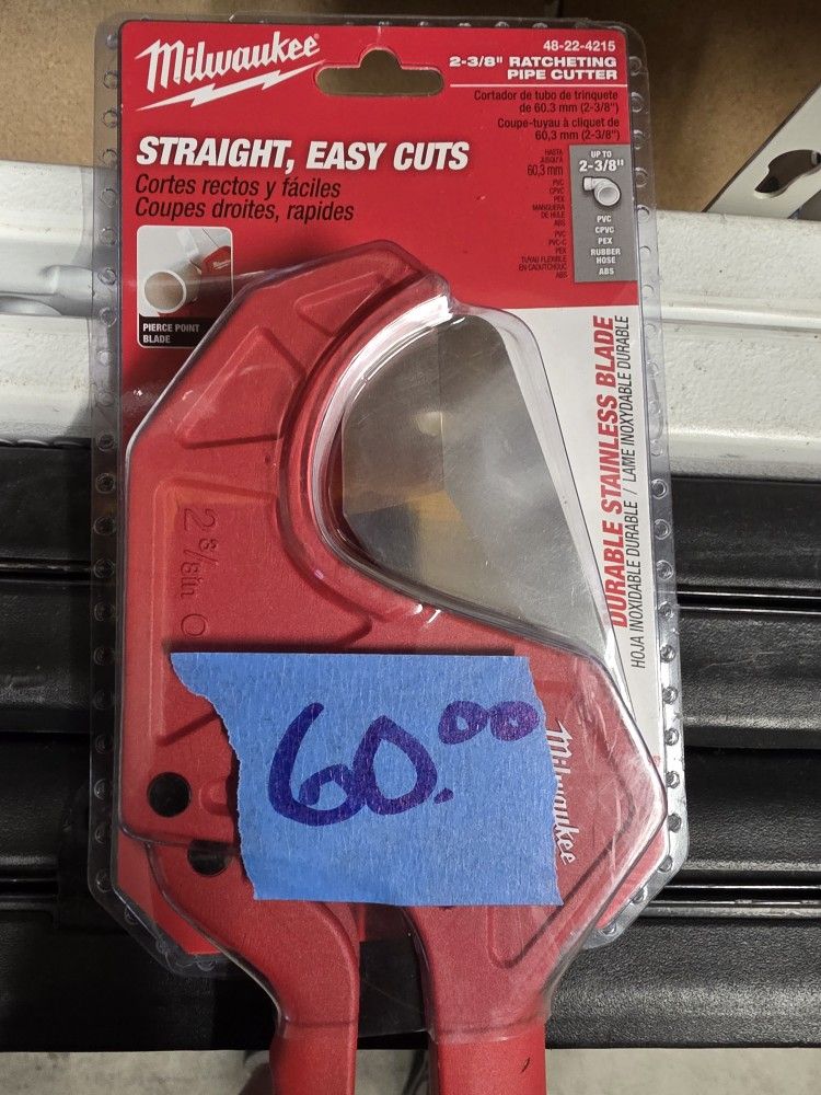 Milwaukee
2-3/8 in. Ratcheting Pipe Cutter