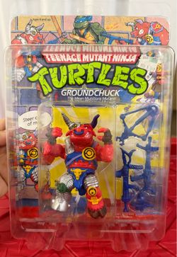 Vintage TMNT Groundchuck Unpunched MOC W/Protector