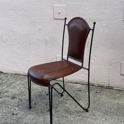 Brown Black Leather Upholstered Chair (C14BCH)