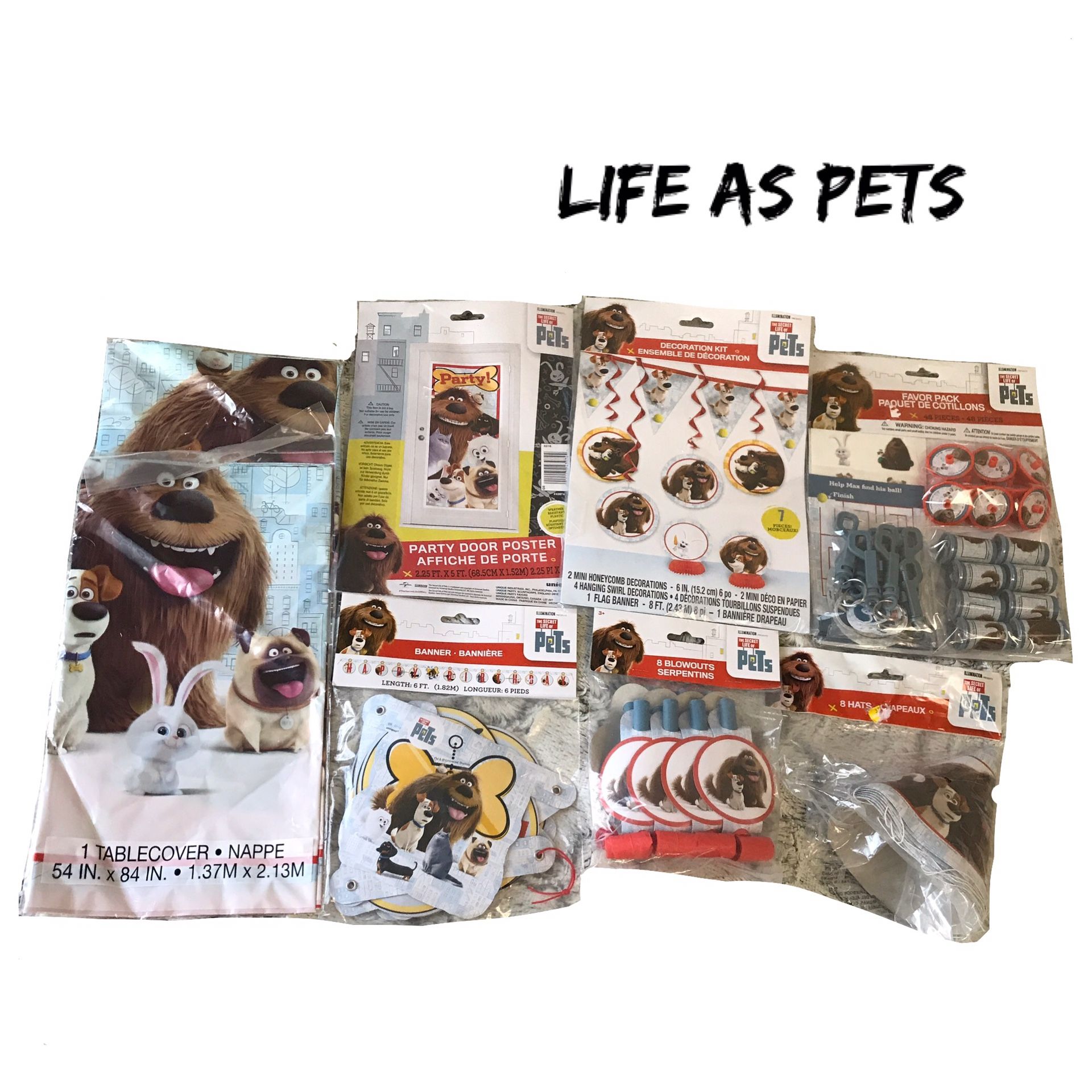 Final Sale NIB kids life as Pets birthday decor set