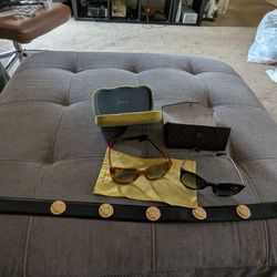 Vintage Woman 1990s Versace Belt & 2 - Authentic Gucci Sunglasses (( Sold As A BUNDLE)) 