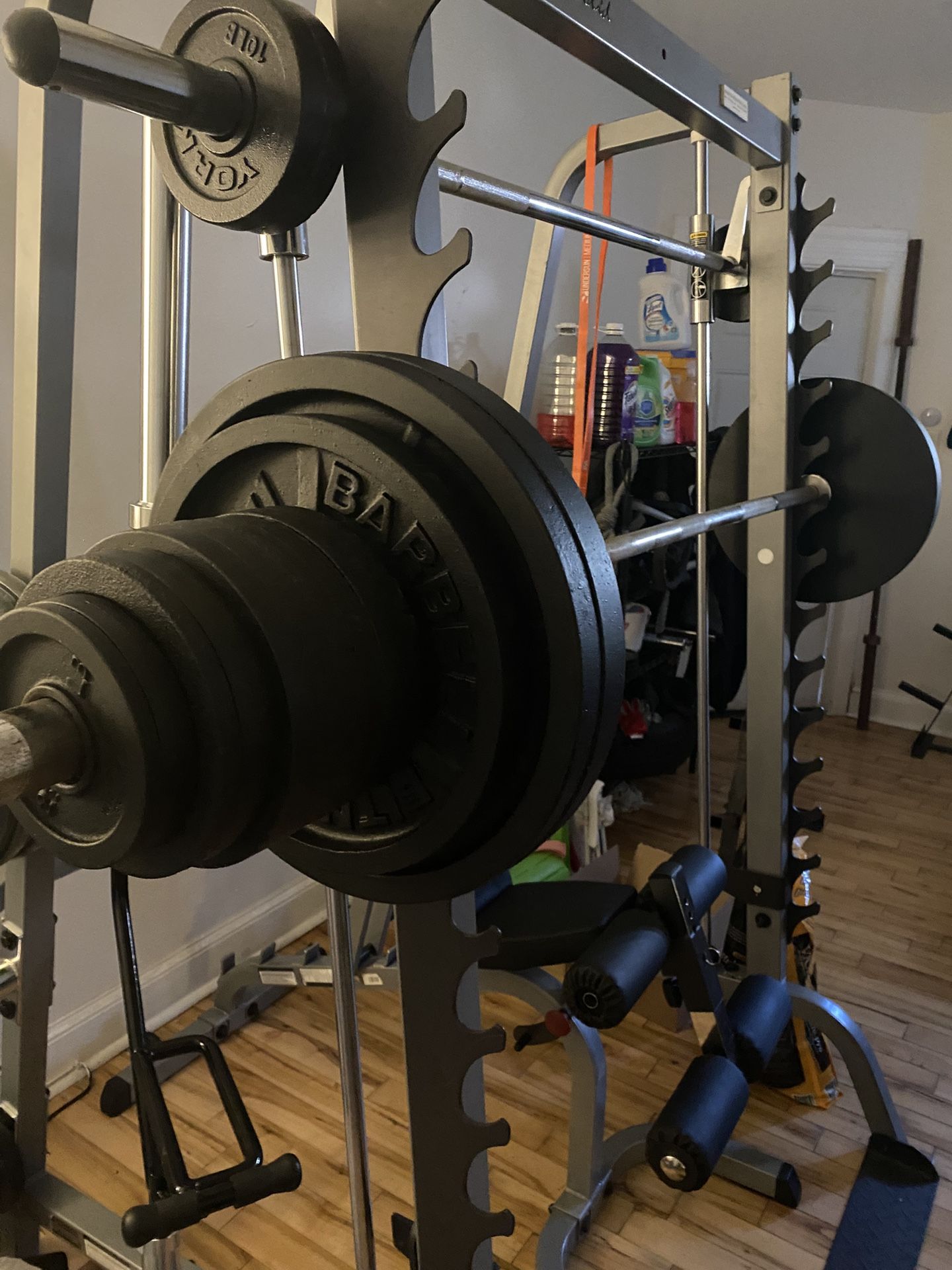Olympic Weights Barbell And Weight Tree