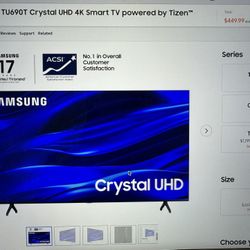 Samsung 65” crystal uhd 4k 