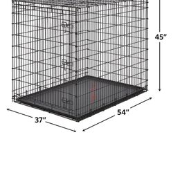 XX-Large Heavy Duty Single Door Wire Dog Crate, 54-in L x 37-in W x 45-in H