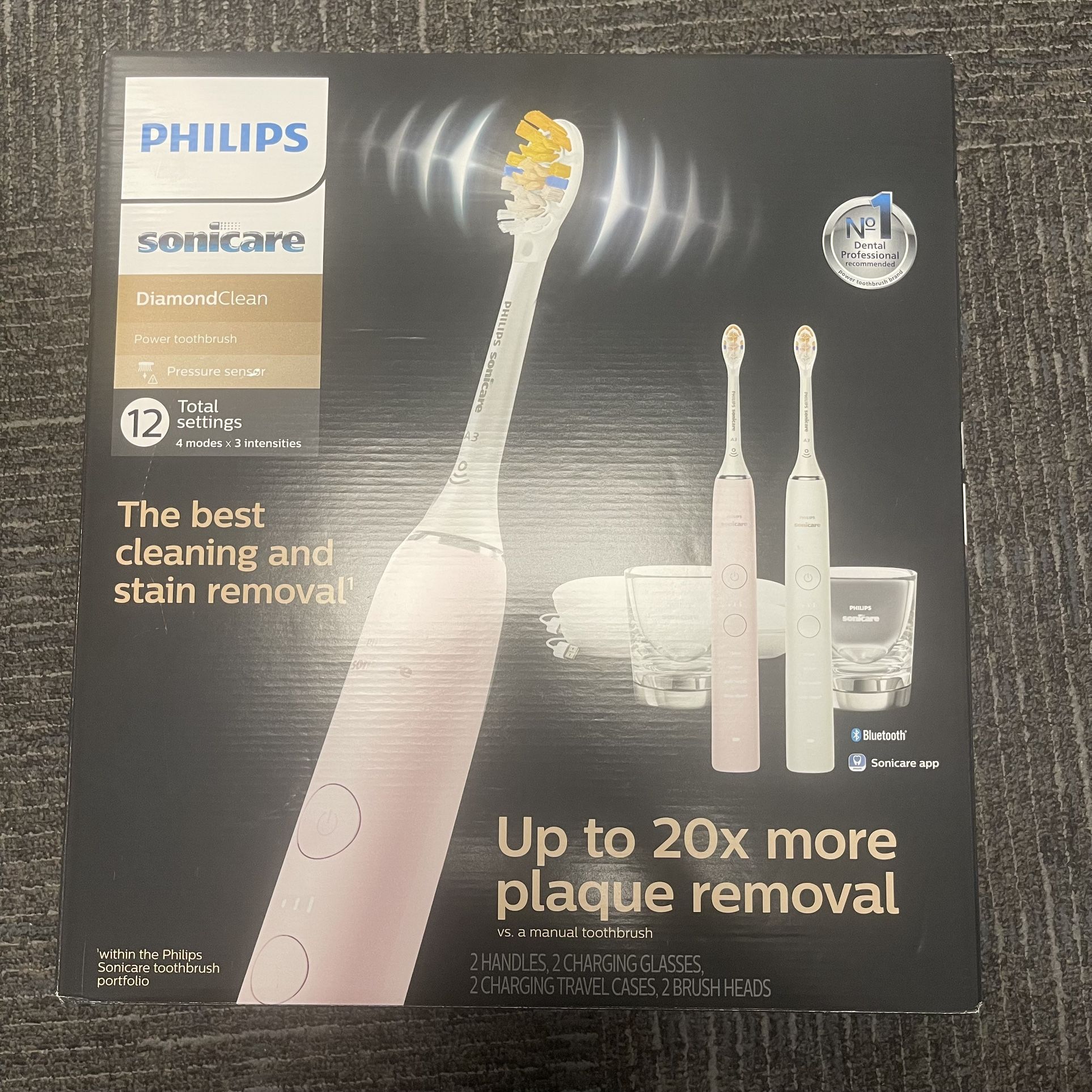 Philips Sonicare DiamondClean Connected Rechargeable Electric Toothbrush, 2-pack