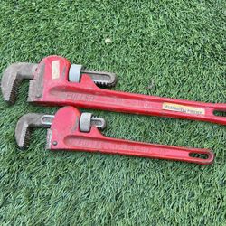Vintage Fuller 14" & 10" Pipe Wrench Set Made in Japan