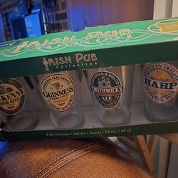 Brand new Irish pub glasses set