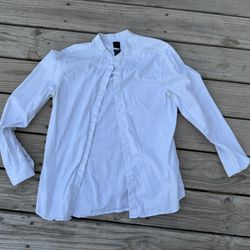White Button Up Tee