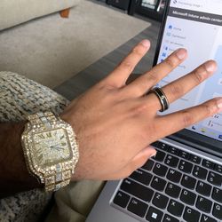 Moissanite Watch Iced Out Silver