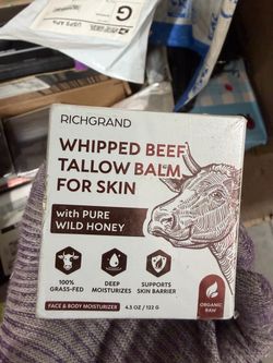 Whipped beef tallow balm for skin