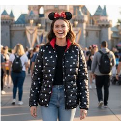 Disney Women’s Minnie Reversible Puffer Jacket Size XXL