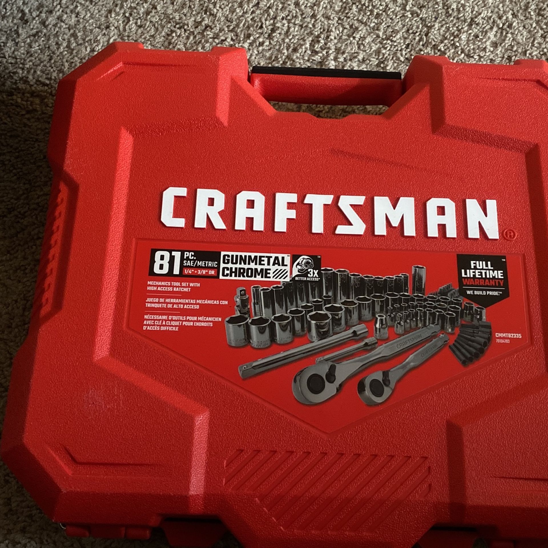 Craftsman 81 Pc Gunmetal Chrome Full Life Time