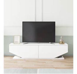 Modern White TV Stand - Fits 70" TVs