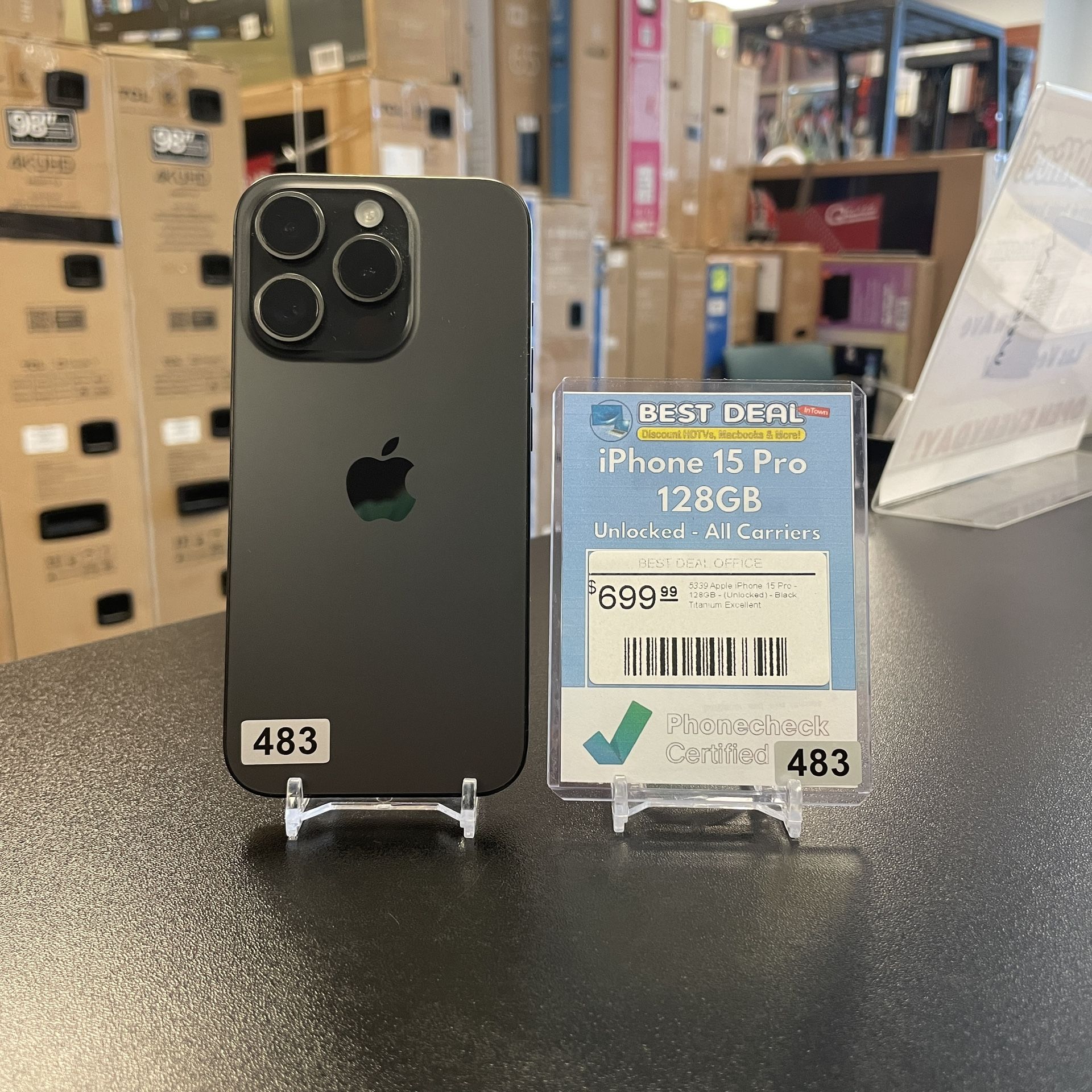 iPhone 15 Pro 128GB Unlocked for All Carriers with Store Warranty and Financing Available!