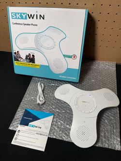 Skywin Bluetooth Conference Speaker W/ Microphone - Wireless Conference Call USB Speakerphone for Mobile Phone and Computer, High Sensitive Omnidirect
