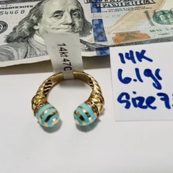 14K Solid Gold Ring For Wedding 6.1Gr Size 7.5