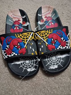 Kids Spider-Man Slides/Sandals Youth 2.5-3.5