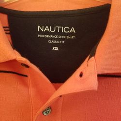 XXL Nautica Pink And Blue Stripe Mens Shirt 