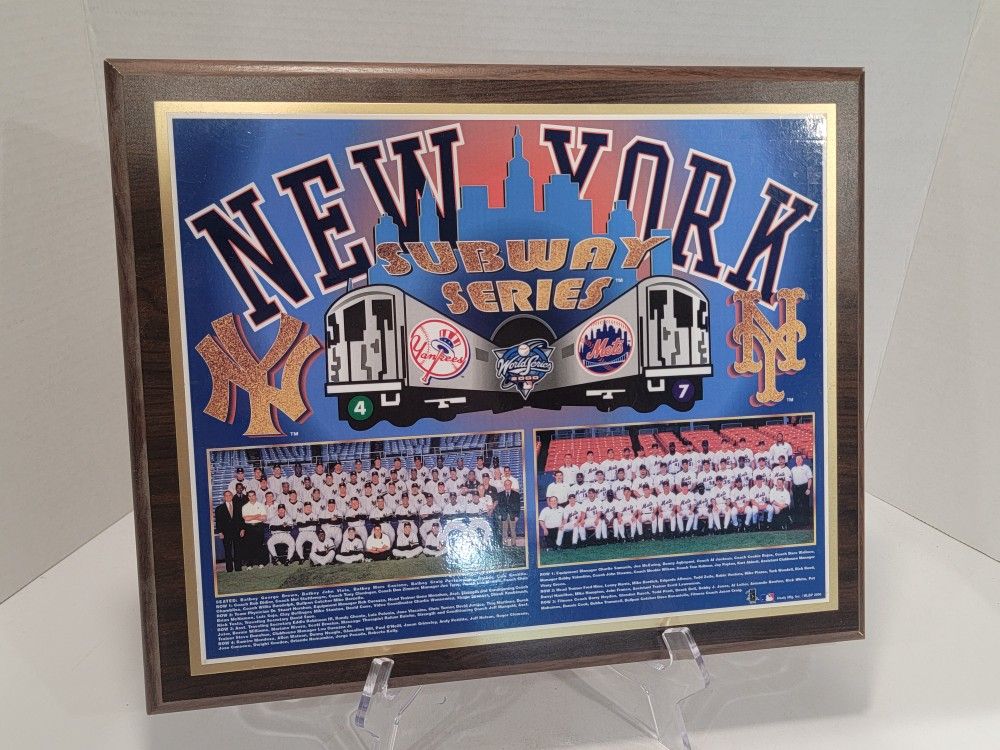 Yankees/Mets Subway 2000 World Series Wooden Plaque - 16"x13"