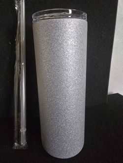 Tumbler 25oz metallic skinny glitter stainless steel vacuum insulated double walled