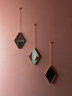 3 rose gold diamond mirrors