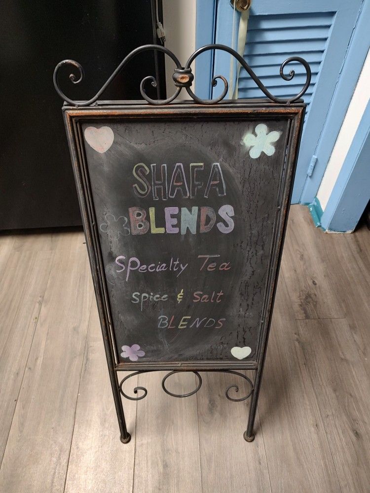 Vtg Restaurant Metal Chalkboard Menu Happy Hour Sign