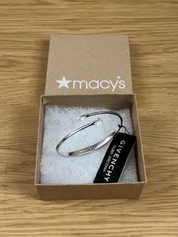 Givenchy Pear-Shape Cubic Zirconia Bypass Bangle Cuff Bracelet in Silver