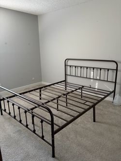 Copper steel bed frame queen