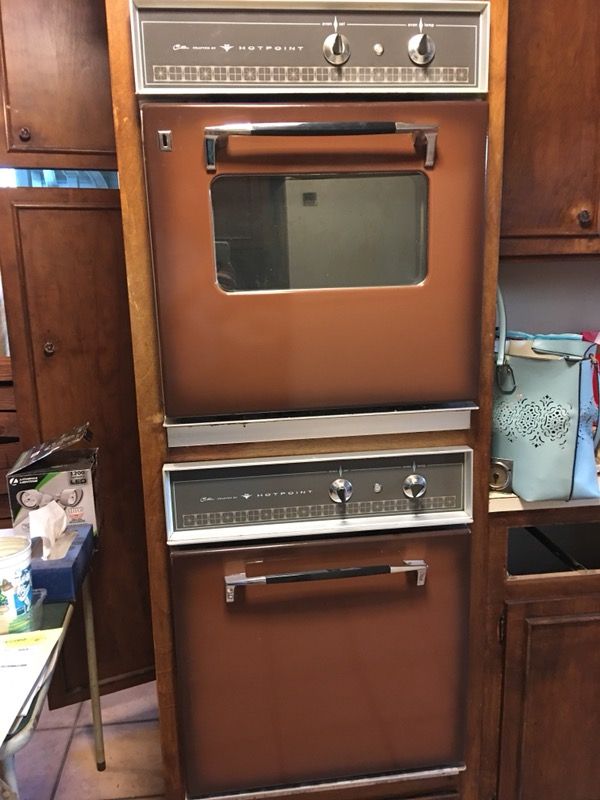 Two 1960s vintage antique GE hotpoint electric ovens Coppertone (brown) CASH ONLY