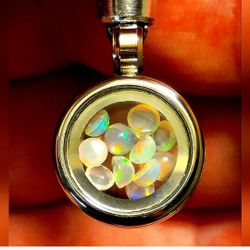 15mm Natural Opal Cabachon Pendant [ Hypoallergenic ]