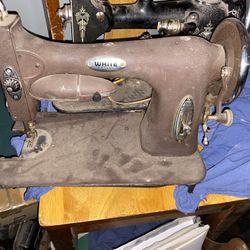 White Vintage Rotary Sewing Machine