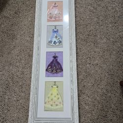Dresses With Pressed Flowers Framed Art