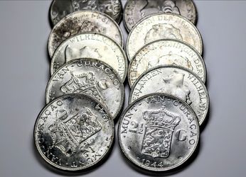 Dutch silver coins 2 1/2 gulden price each