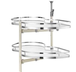 VEVOR Swing Left Blind Corner Cabinet, Pull Out Organizer for 36 inch Width Blind Cabinet, 2 Tier Height Adjustable Swing Tray, Soft Close Kitchen Clo