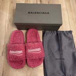pink balenciaga slides